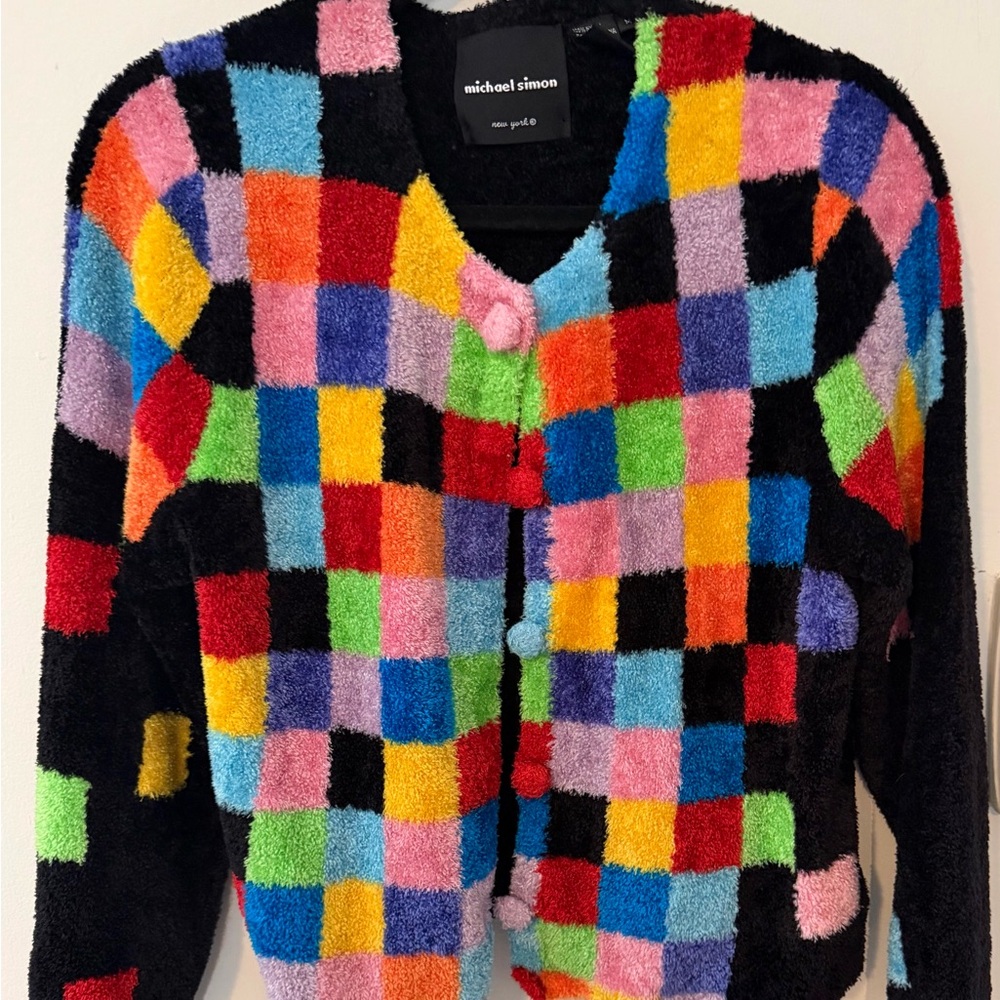Michael Simon Multicolor Textured Cardigan